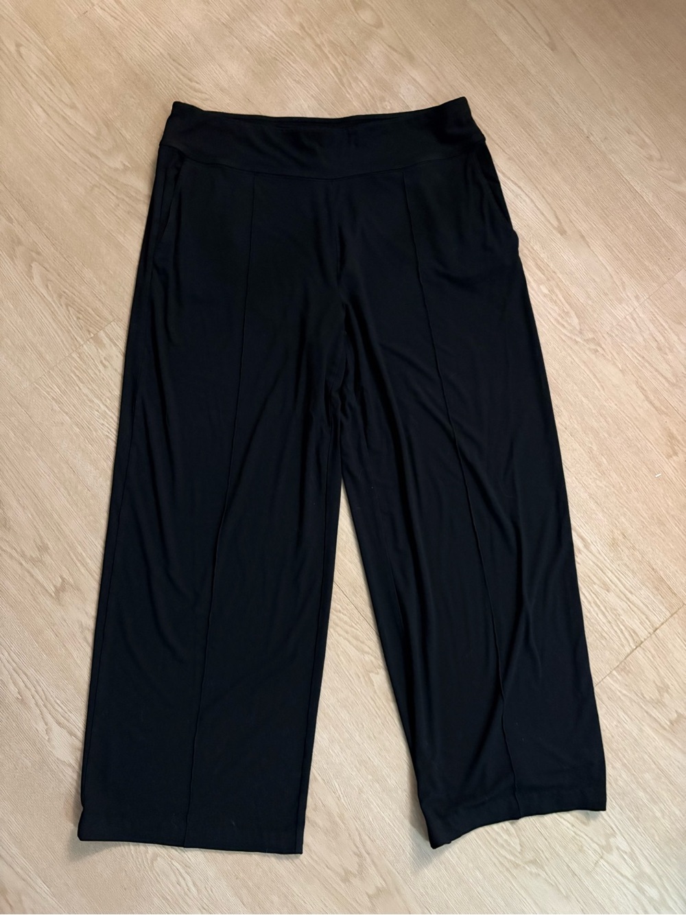 J. Jill Black Wide-Leg Pull-On Pants
